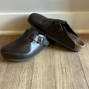 Birkenstock Boston oiled leather Habana clogs 39 8-8.5